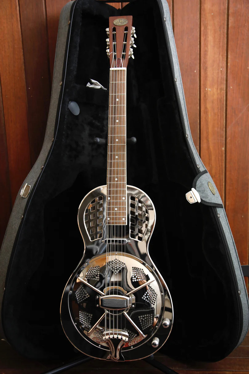Bourbon Street P1C-N Parlour Size Resonator Guitar w/ Pickup & Case - Image 2