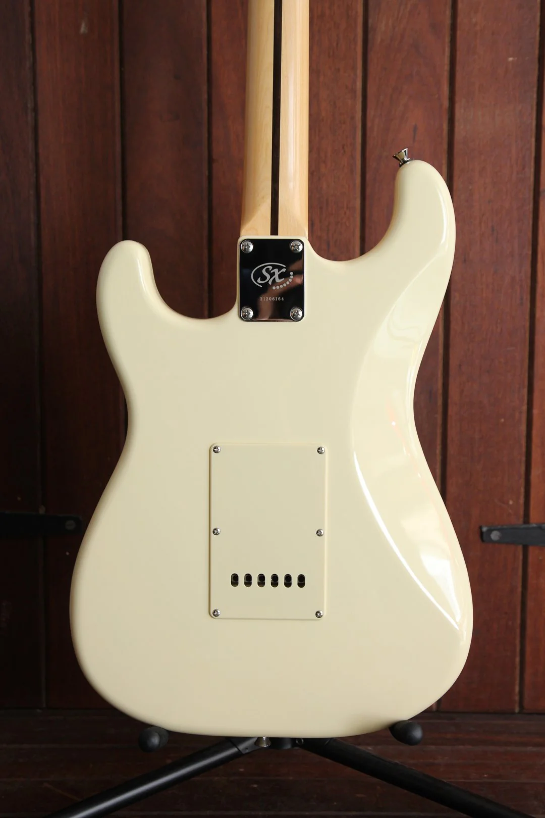 SX Vintage Style Vintage White Electric Guitar with Gig Bag - Image 10