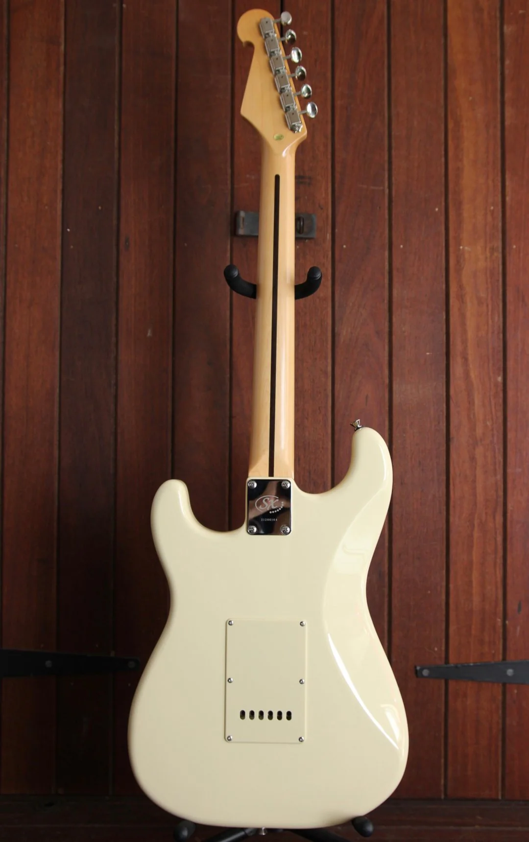 SX Vintage Style Vintage White Electric Guitar with Gig Bag - Image 11