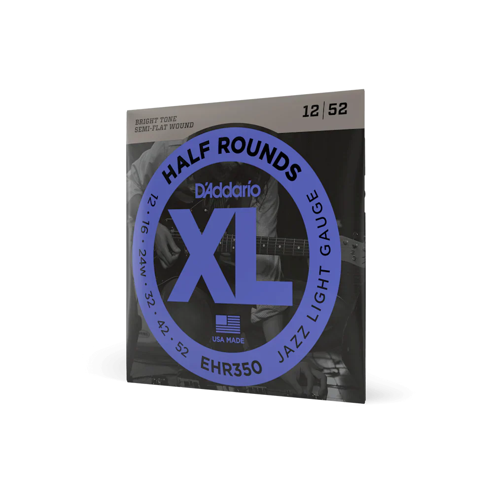 D'Addario 12-52 Semi-Flat Wound Electric Guitar Strings EHR350
