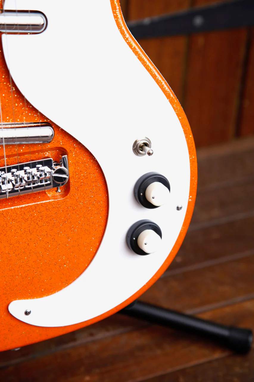 Danelectro '59M NOS+ Orange Metal Flake Double Cut Electric Guitar - Image 7