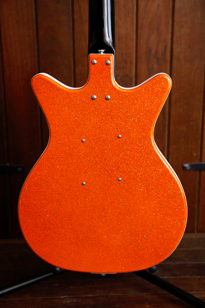 Danelectro '59M NOS+ Orange Metal Flake Double Cut Electric Guitar - Image 8