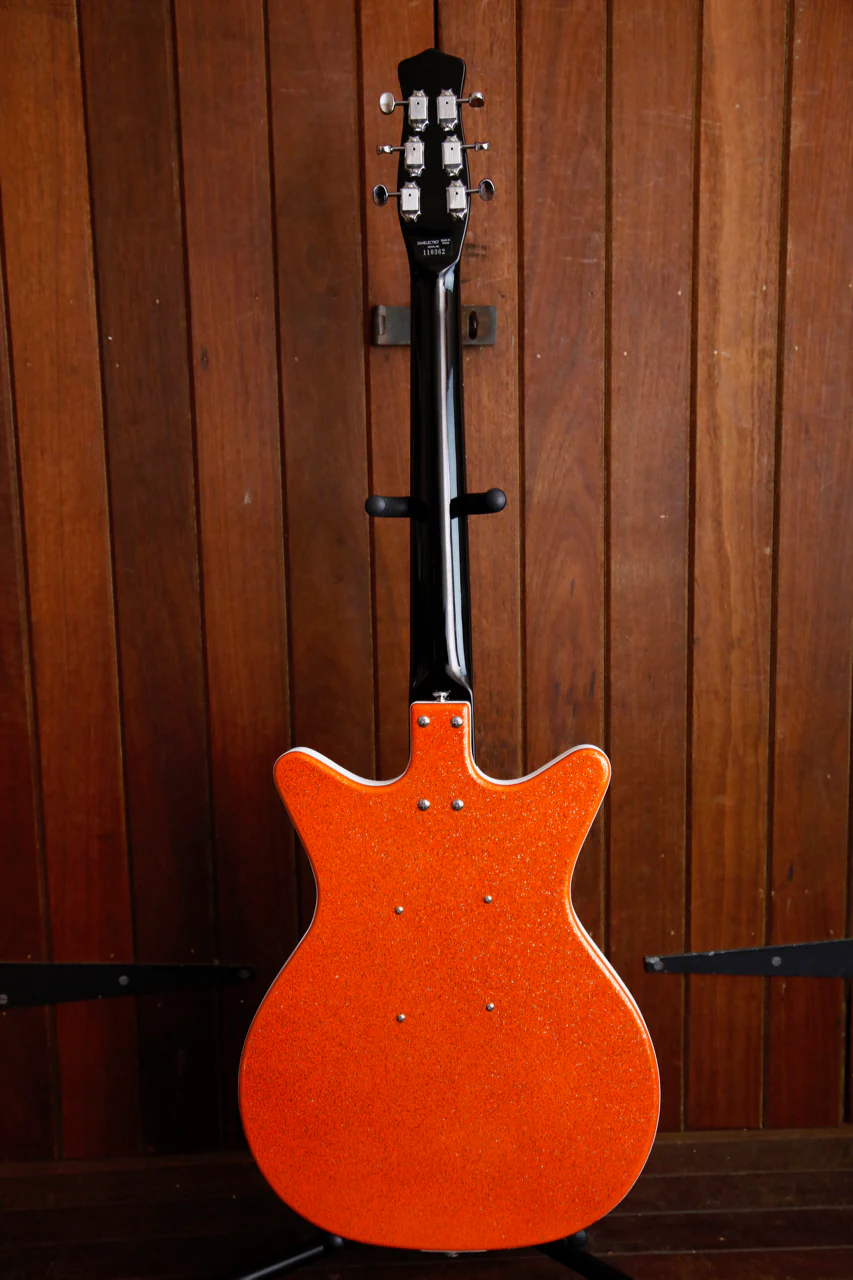 Danelectro '59M NOS+ Orange Metal Flake Double Cut Electric Guitar - Image 9