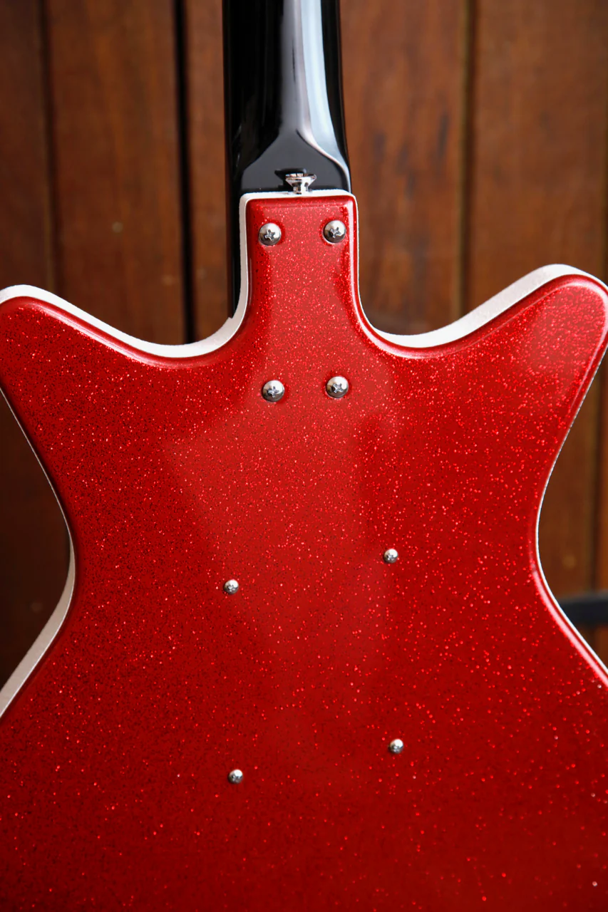 Danelectro '59M NOS+ Red Metal Flake Double Cut Electric Guitar - Image 11