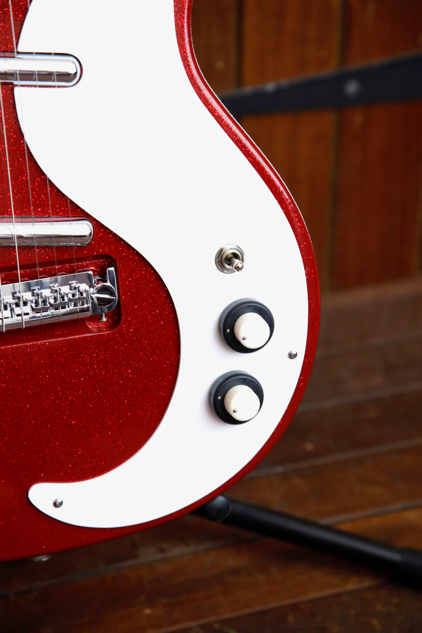 Danelectro '59M NOS+ Red Metal Flake Double Cut Electric Guitar - Image 6