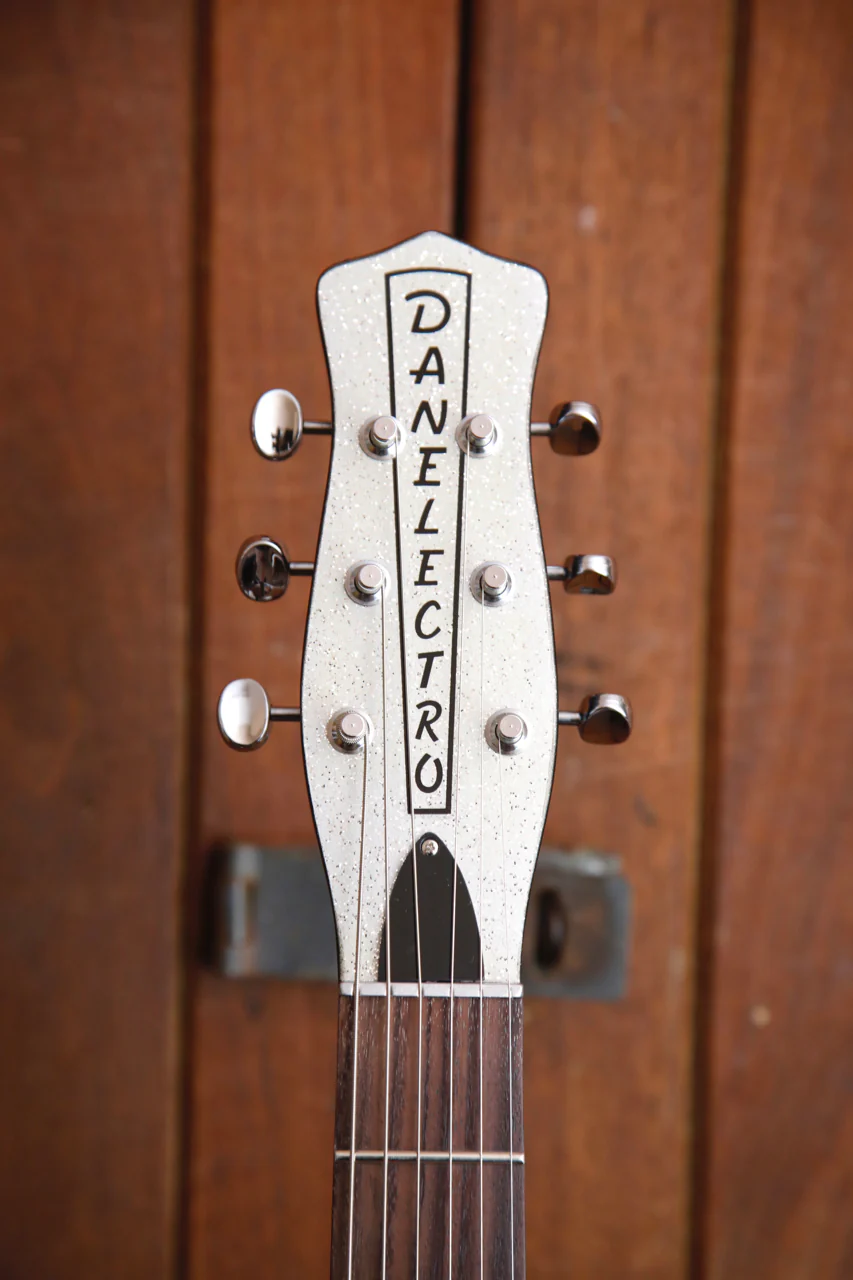 Danelectro '59M NOS+ Silver Metal Flake Double Cut Electric Guitar - Image 3