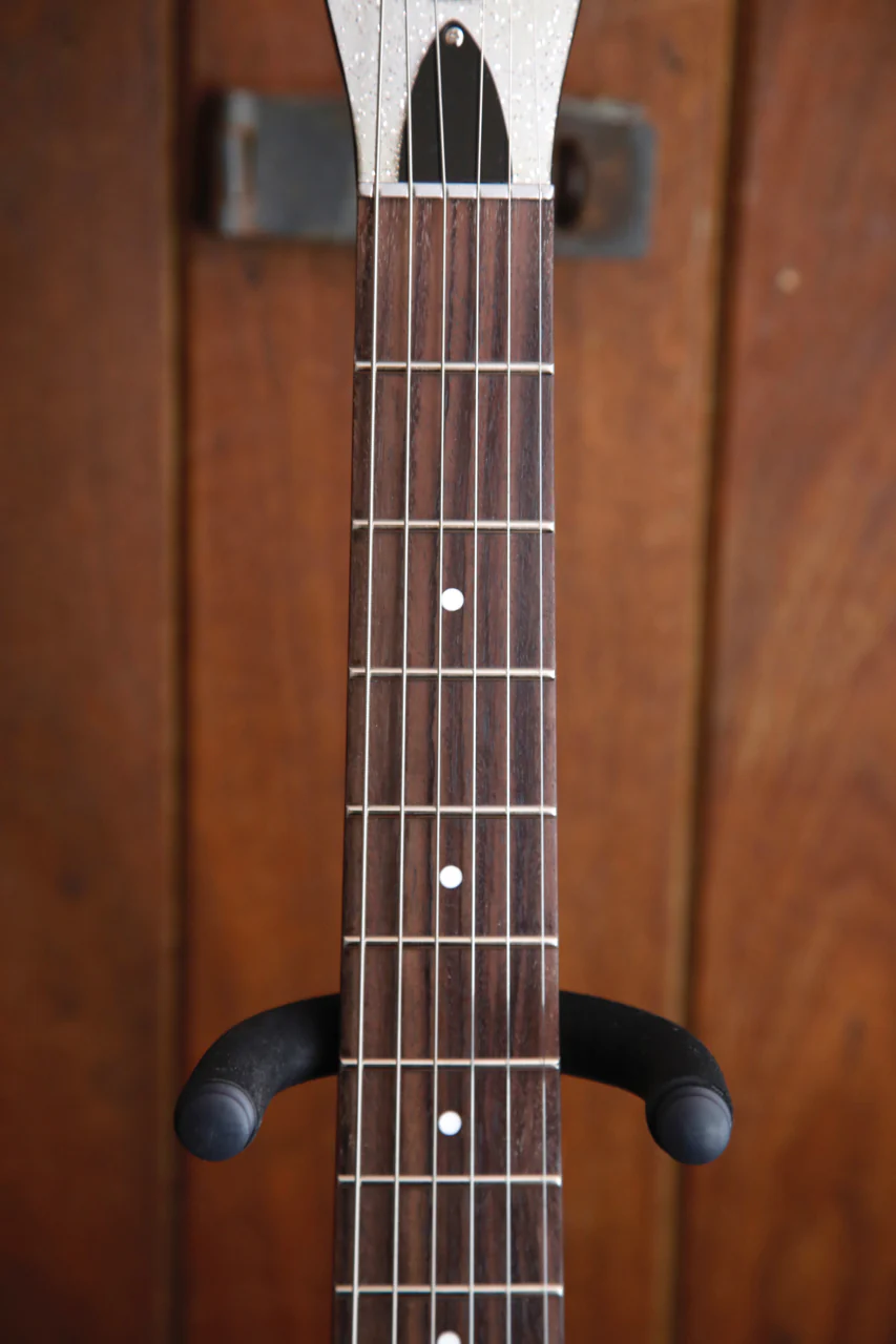 Danelectro '59M NOS+ Silver Metal Flake Double Cut Electric Guitar - Image 4