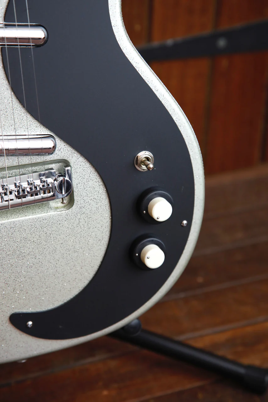 Danelectro '59M NOS+ Silver Metal Flake Double Cut Electric Guitar - Image 6