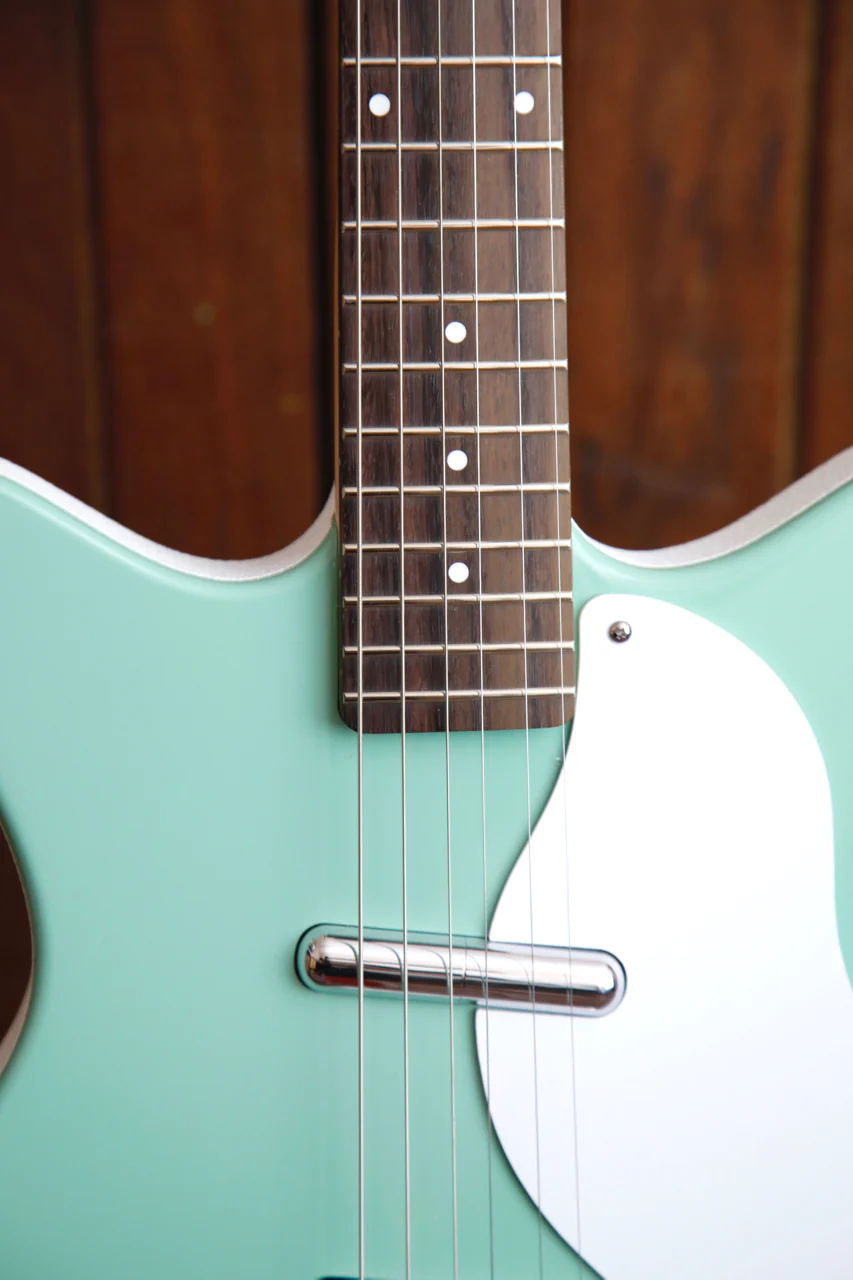 Danelectro Stock '59 Double Cut Aqua Electric Guitar - Image 5