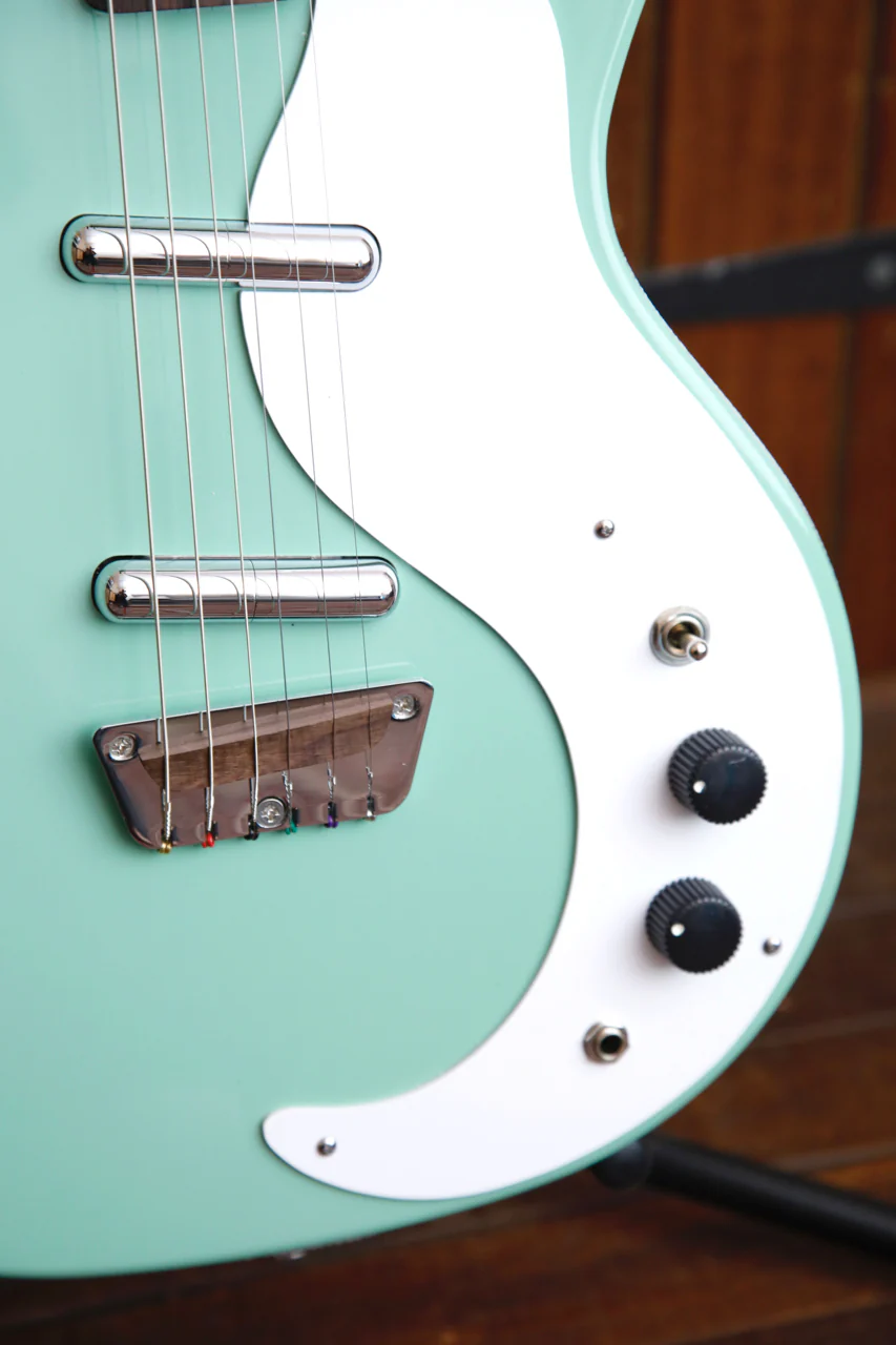 Danelectro Stock '59 Double Cut Aqua Electric Guitar - Image 6
