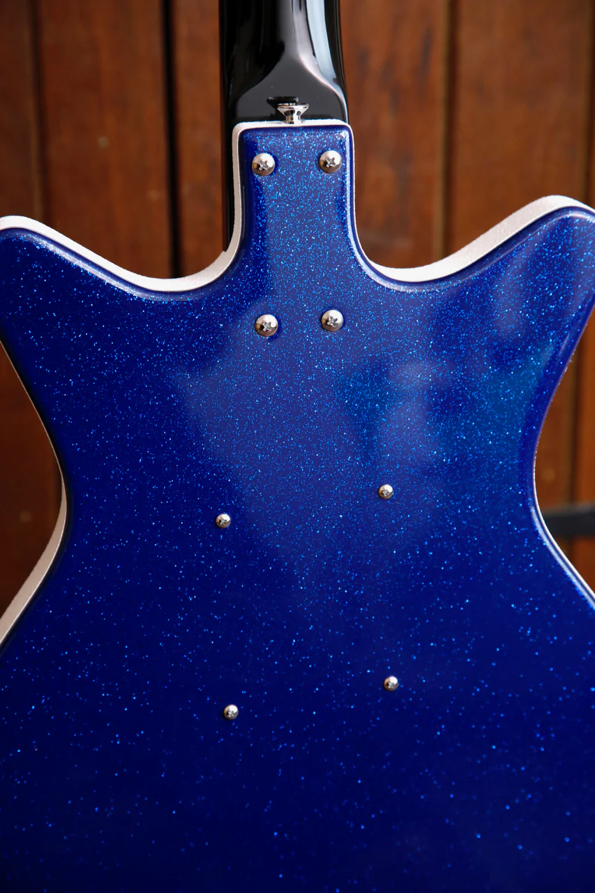 Danelectro '59M NOS+ Blue Metal Flake Double Cut Electric Guitar - Image 11