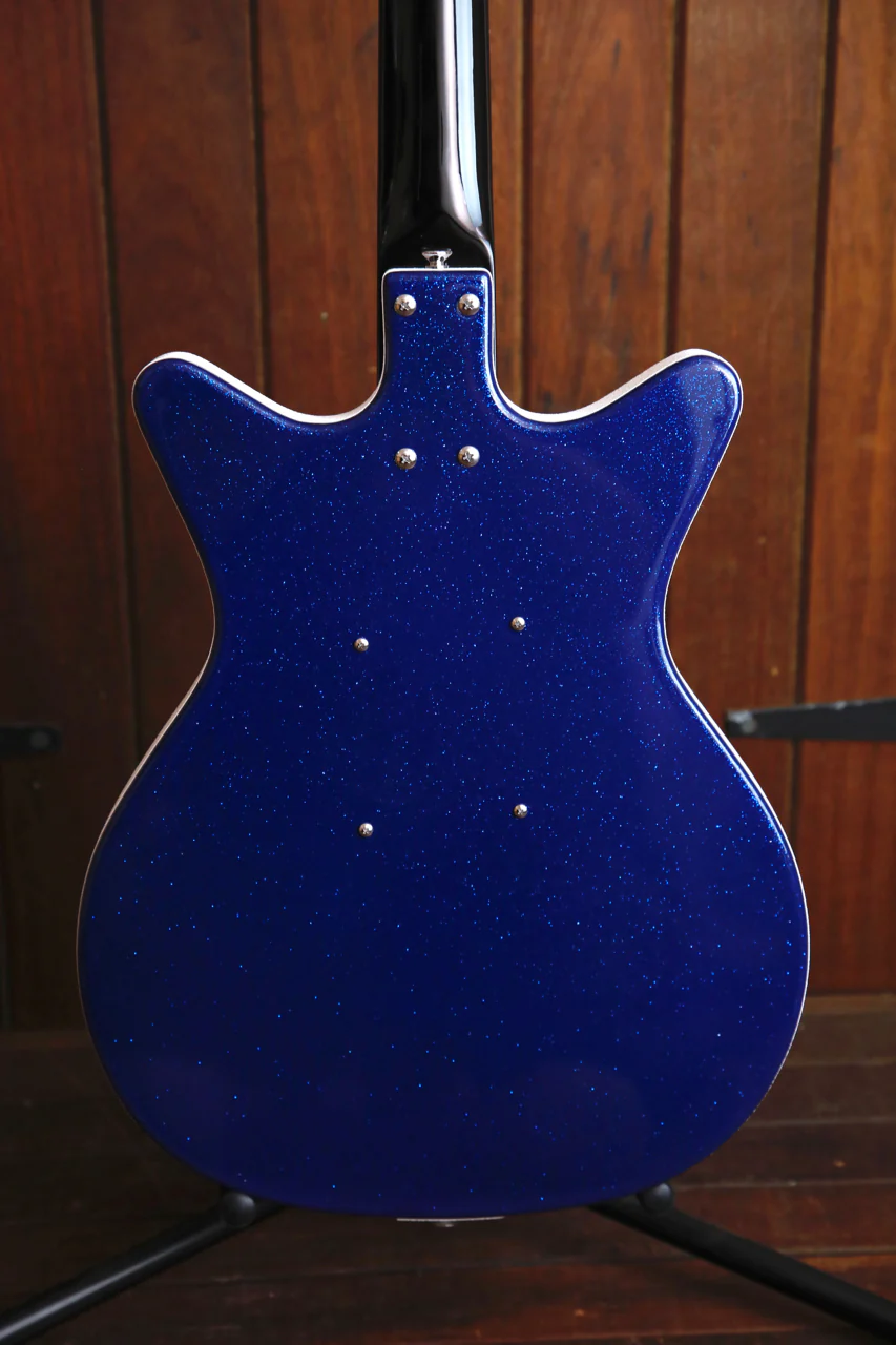 Danelectro '59M NOS+ Blue Metal Flake Double Cut Electric Guitar - Image 7