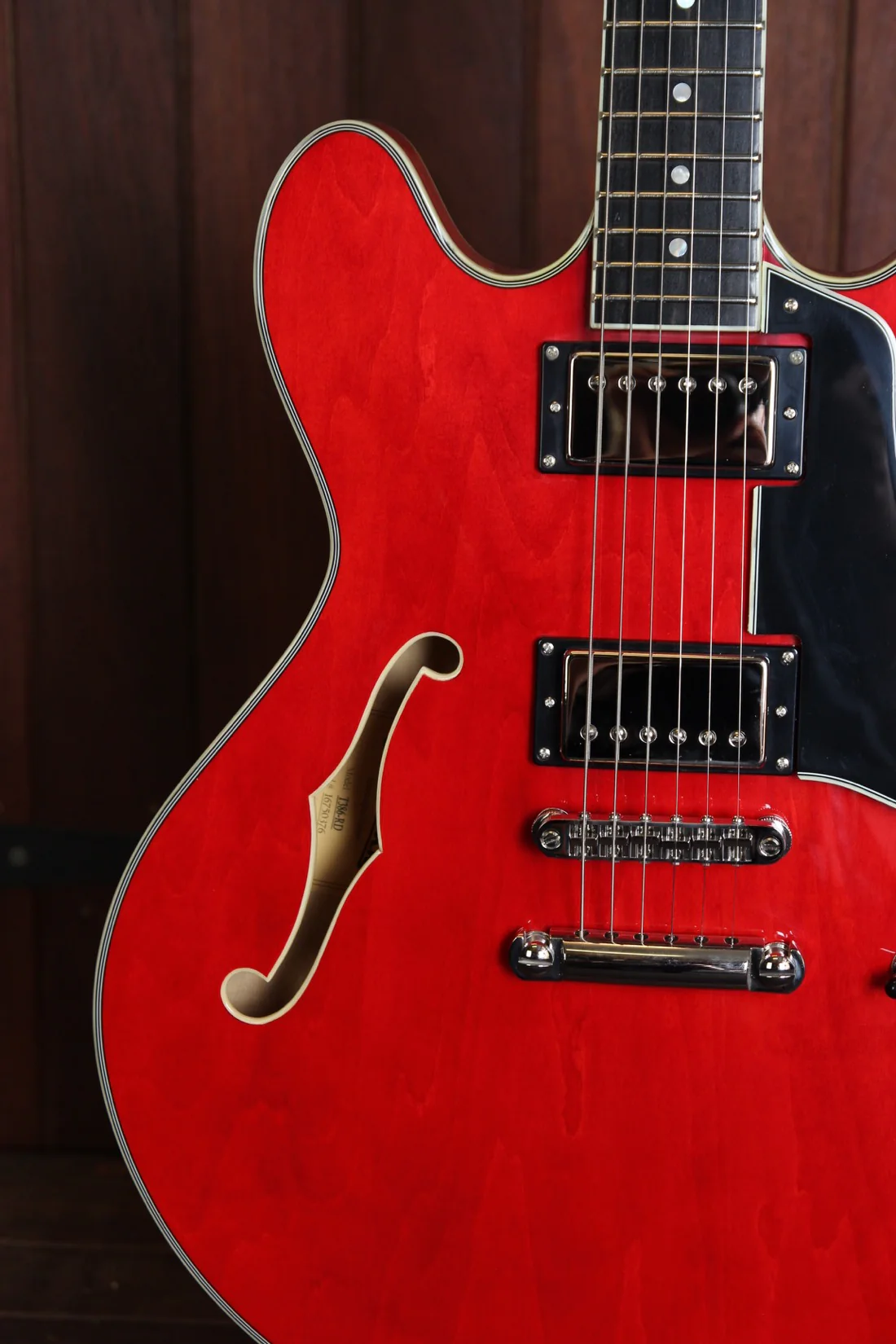 Eastman T386 Semi-Hollow Electric Guitar Red - Image 3