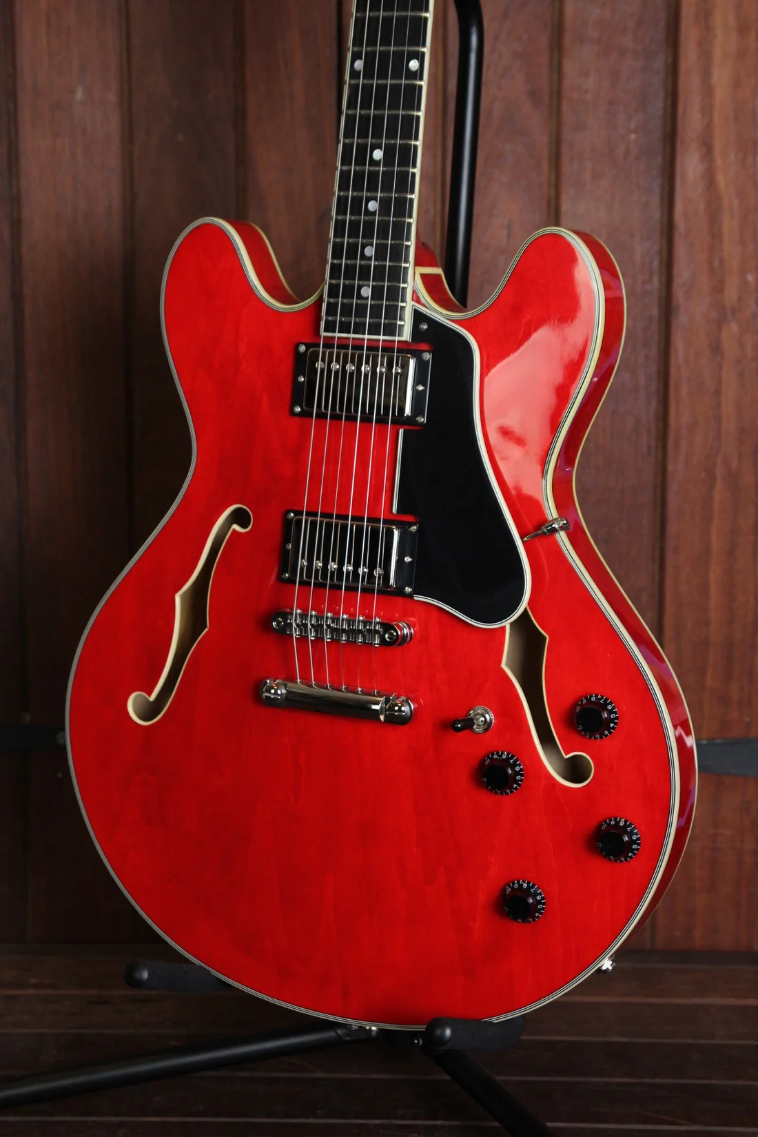 Eastman T386 Semi-Hollow Electric Guitar Red - Image 6