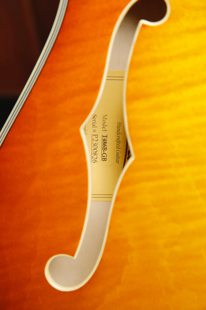 Eastman T486B-GB Gold Burst Semi-Hollow Electric Guitar - Image 8