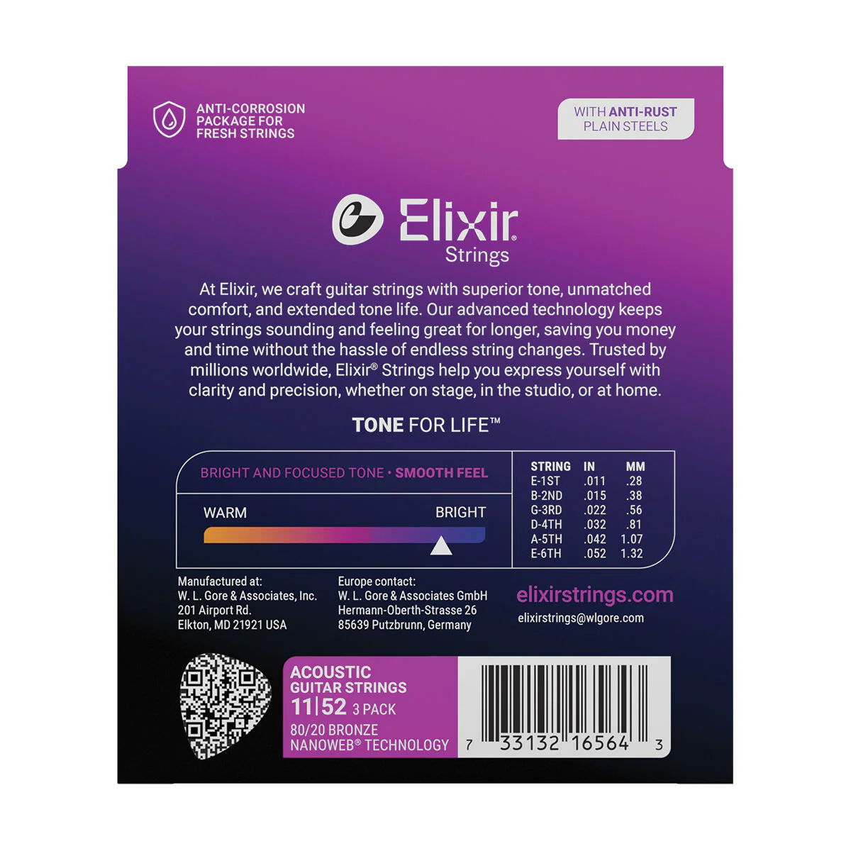 Elixir 16538 Nanoweb 80/20 11-52 3 Pack Custom Light - Image 2