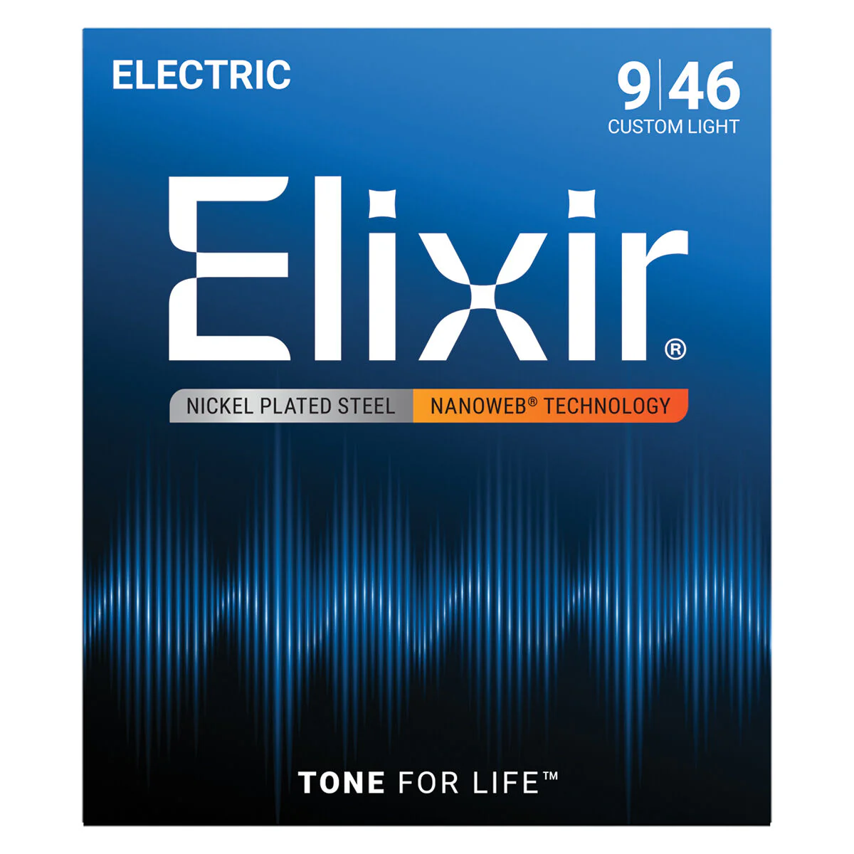 Elixir Nanoweb 9-46 Coated Nickel Plated Electric Guitar Strings Custom Light