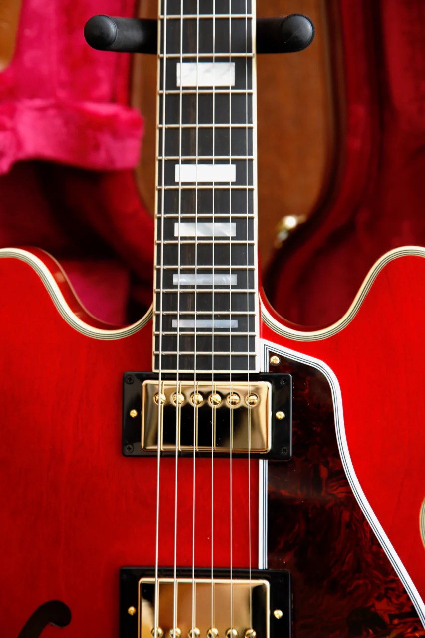 Epiphone Inspired by Gibson Custom 1959 ES-355 Cherry Red Electric Guitar & Hardcase - Image 5
