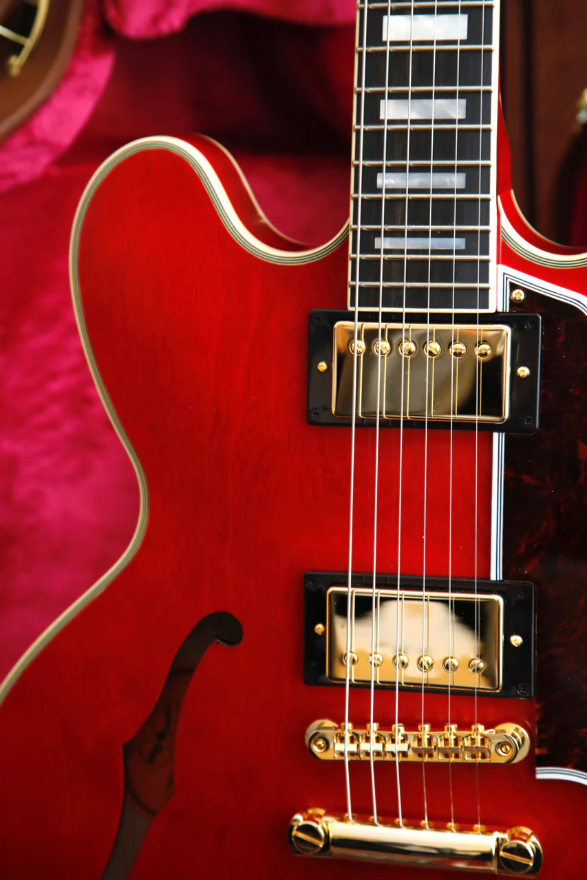 Epiphone Inspired by Gibson Custom 1959 ES-355 Cherry Red Electric Guitar & Hardcase - Image 7