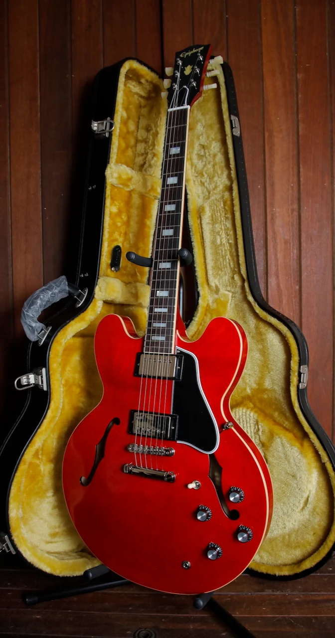 Epiphone Inspired By Gibson 1962 ES-335 Sixties Cherry Electric Guitar - Image 9