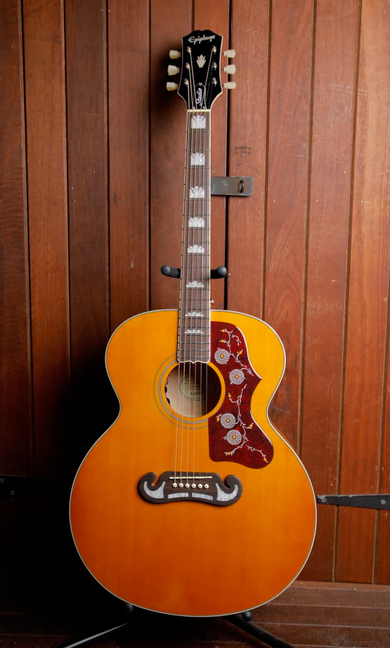 Epiphone J200 Studio Natural Acoustic-Electric Guitar - Image 2