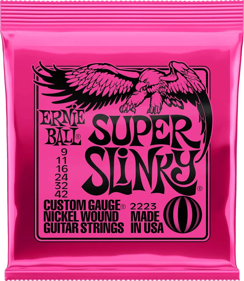 Ernie Ball 9-42 Nickel Super Slinky Electric Guitar Strings 2223