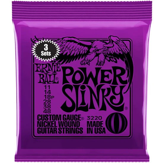 Ernie Ball 3-PACK 11-48 Nickel Power Slinky Electric Guitar Strings