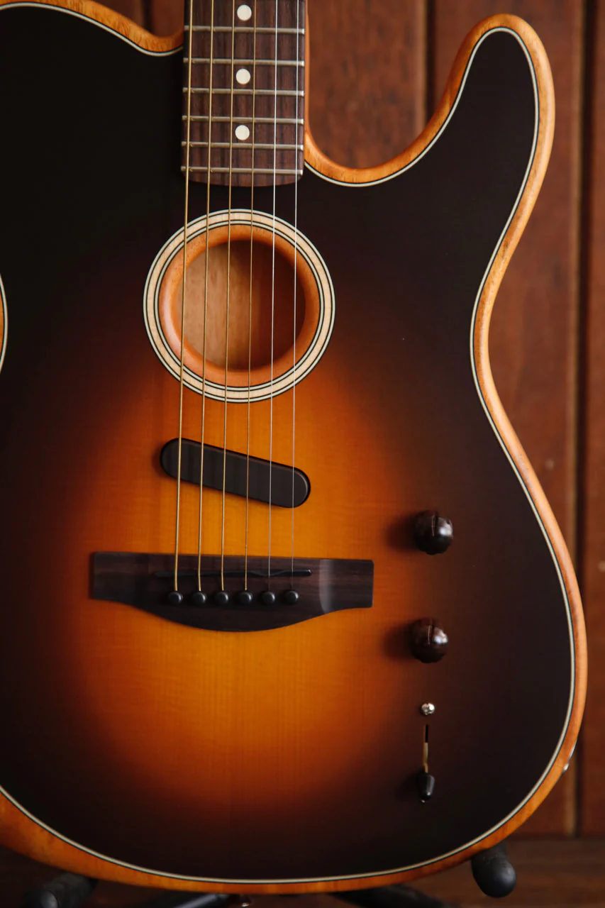 Fender Acoustasonic Player Series Telecaster Electric-Acoustic Shadow Burst - Image 4