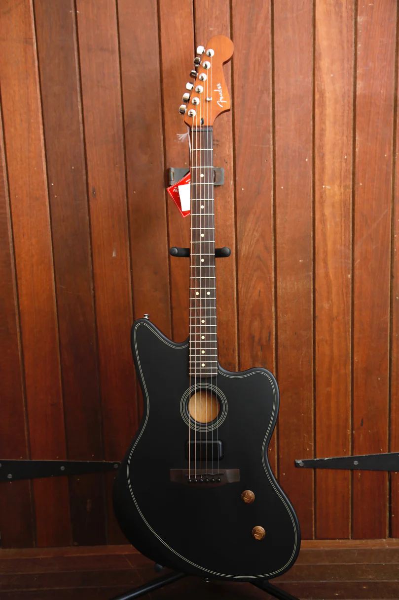 Fender Acoustasonic Standard Jazzmaster Black Acoustic-Electric Guitar - Image 2