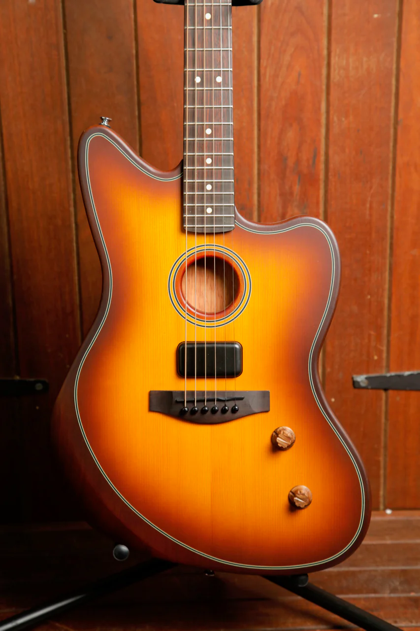 Fender Acoustasonic Standard Jazzmaster Honey Burst Acoustic-Electric Guitar