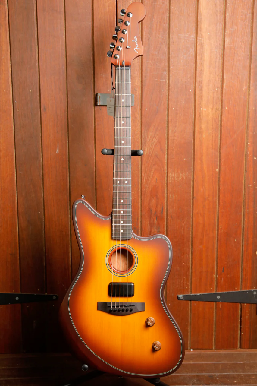 Fender Acoustasonic Standard Jazzmaster Honey Burst Acoustic-Electric Guitar - Image 2