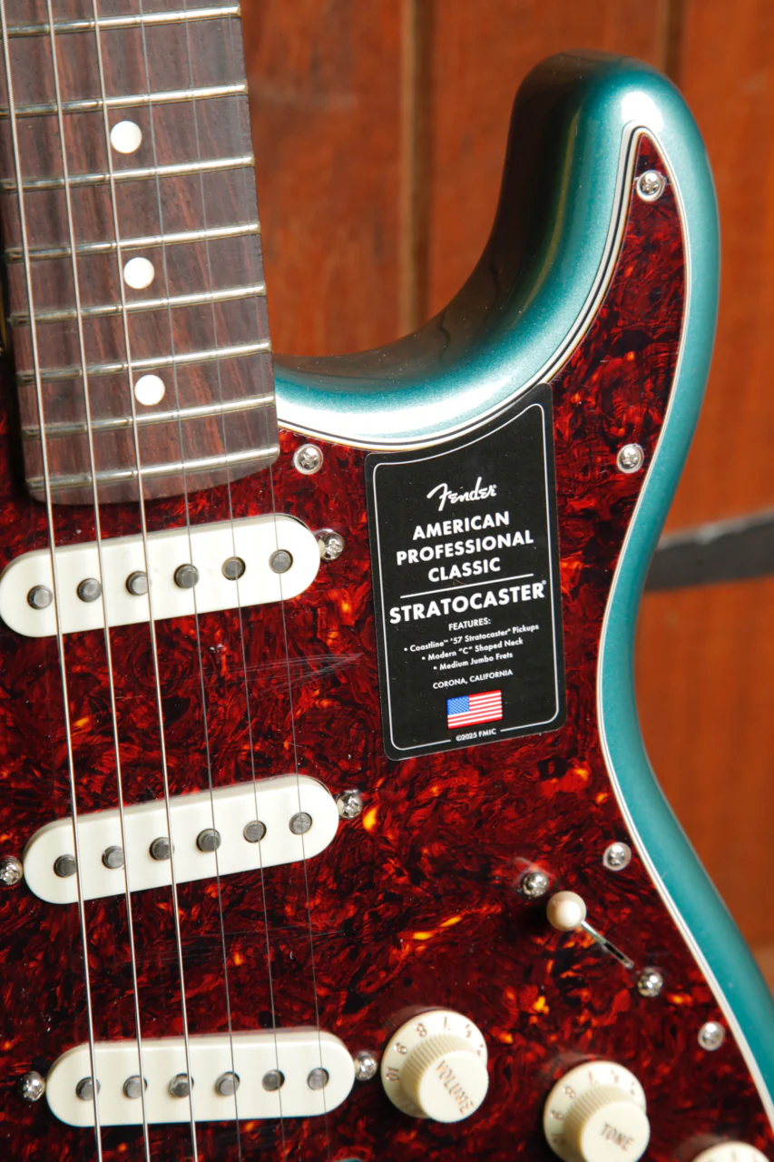 Fender American Professional Classic Stratocaster Faded Sherwood Green Metallic - Image 5