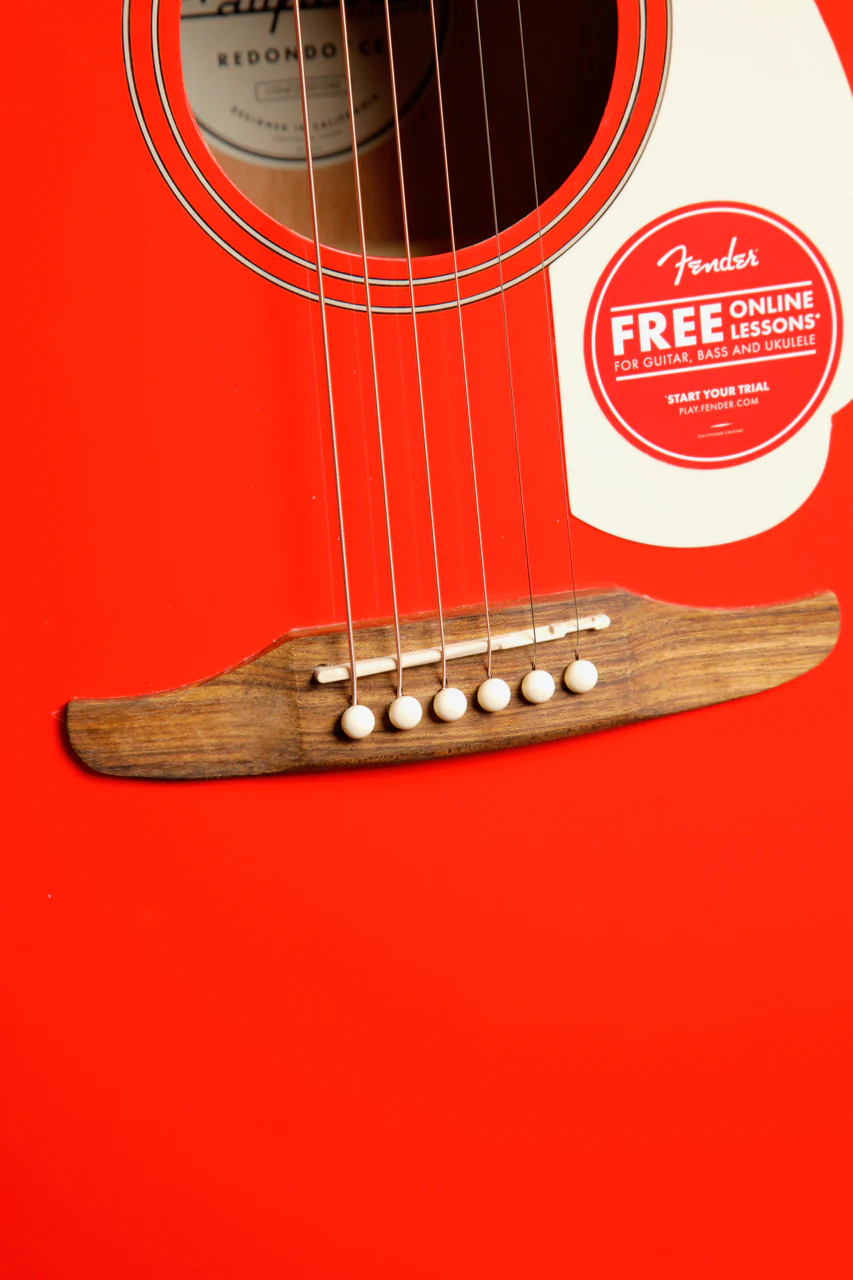 Fender California Standard Redondo CE Fiesta Red Acoustic-Electric Guitar - Image 6
