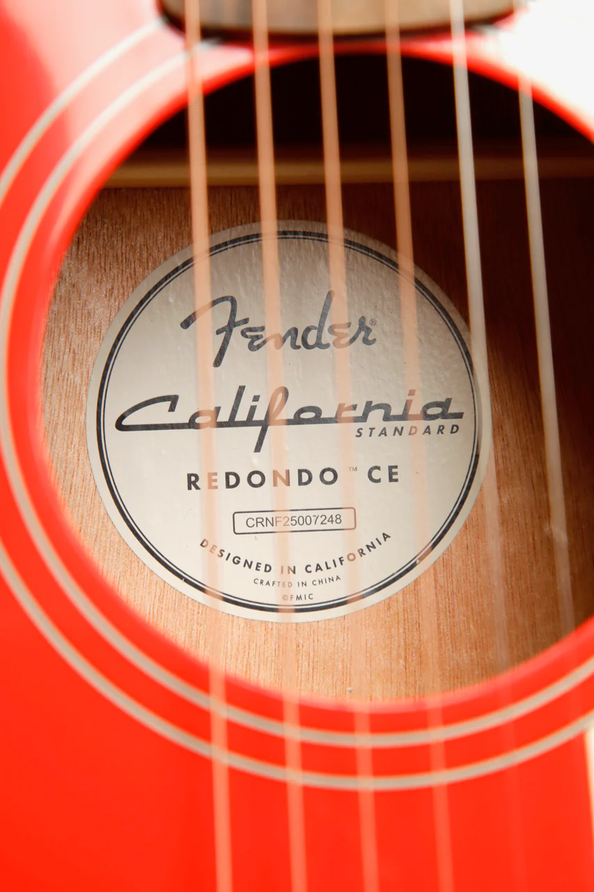 Fender California Standard Redondo CE Fiesta Red Acoustic-Electric Guitar - Image 7