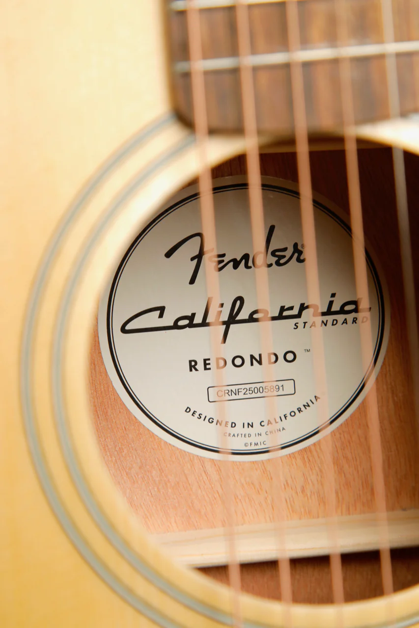 Fender California Standard Redondo Natural Acoustic Guitar - Image 7