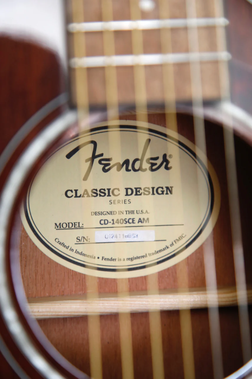 Fender CD-140SCE All Mahogany Dreadnought Acoustic-Electric Guitar & Case - Image 7