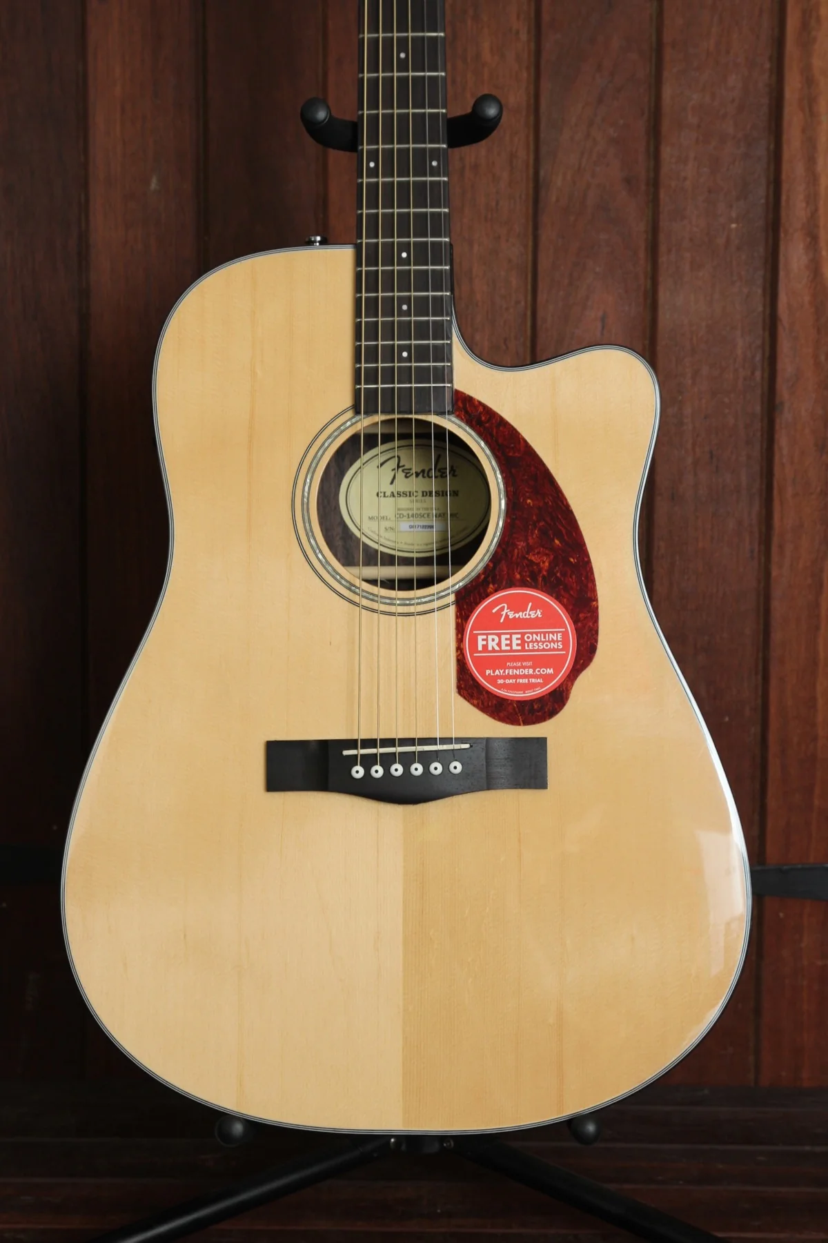 Fender CD-140SCE Cutaway Dreadnought Acoustic-Electric Guitar + Case