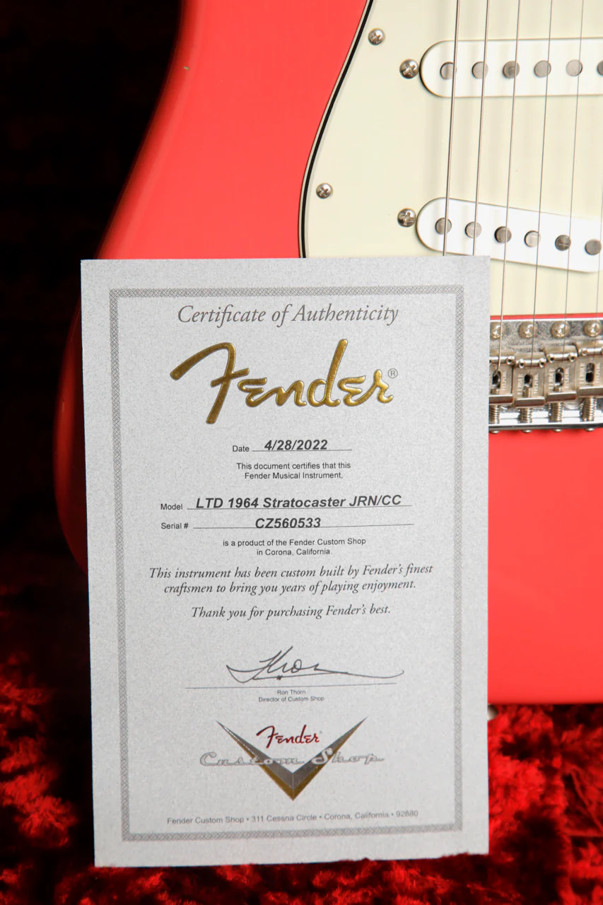 Fender Custom Shop 1964 Stratocaster Journeyman Aged Fiesta Red Electric Guitar Pre-Owned - Image 19