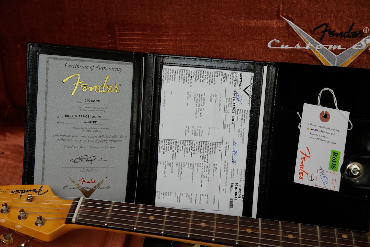 Fender Custom Shop Limited Edition 1960 Stratocaster NOS Aged Olympic White - Image 4
