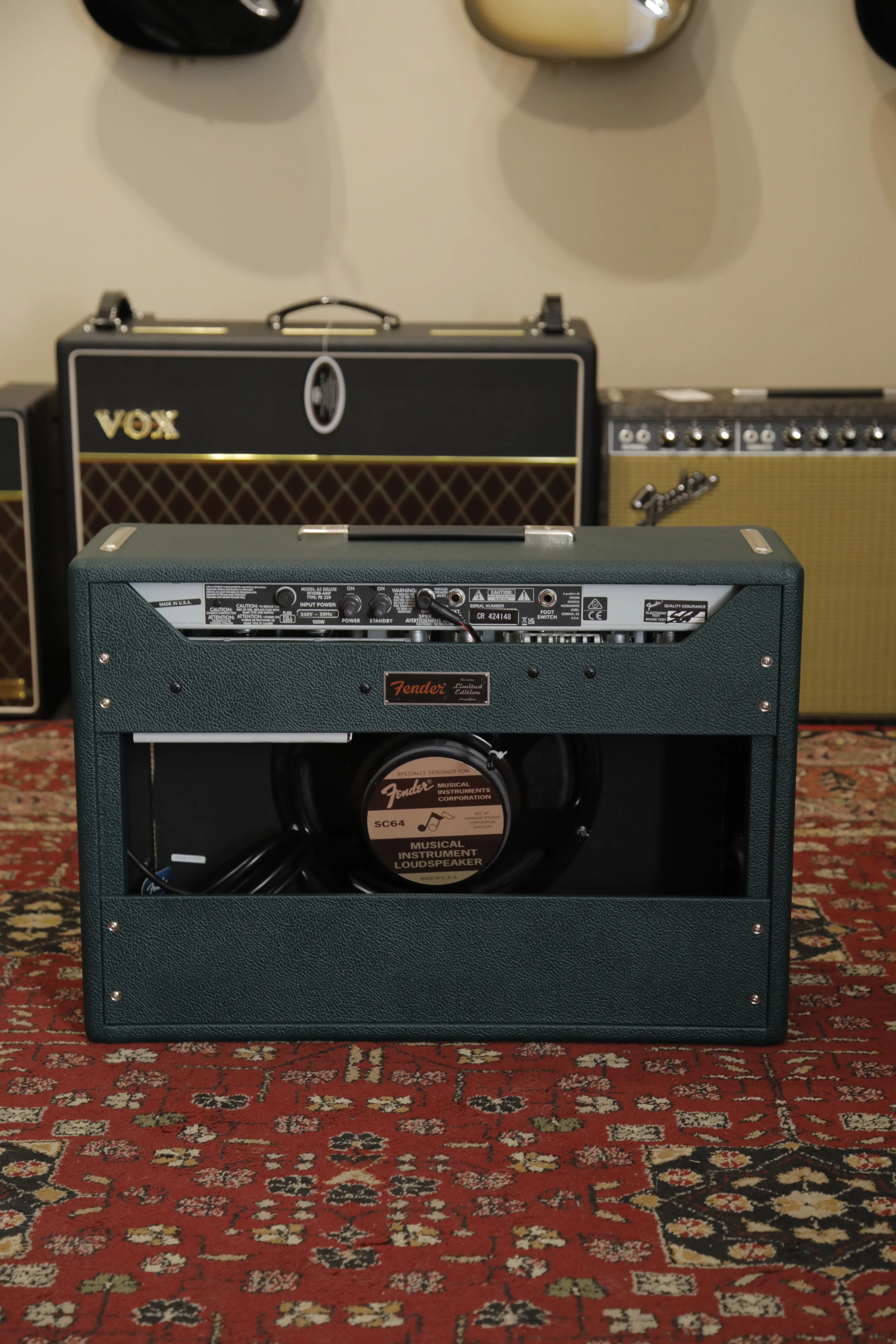 Fender FSR '65 Deluxe Reverb British Racing Green 1x12" Guitar Valve Amplifier Combo - Image 6