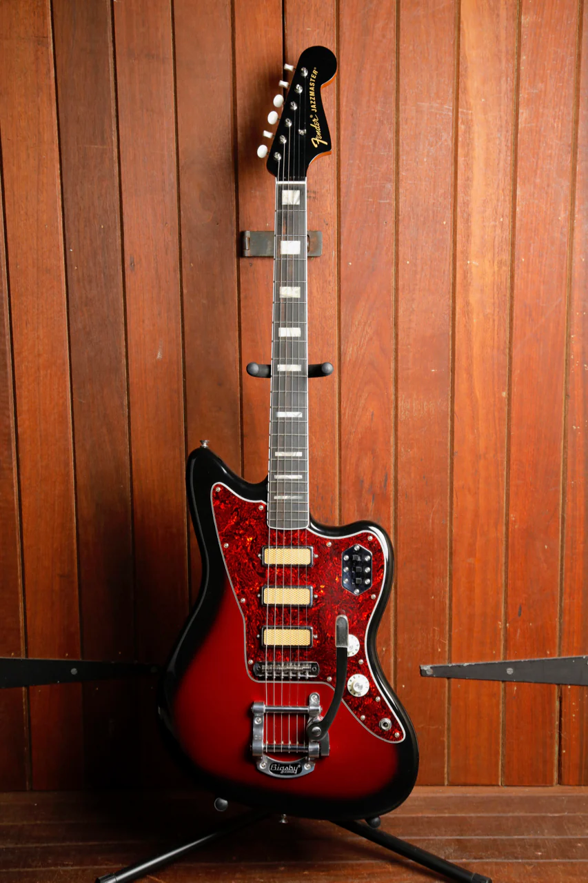 Fender Gold Foil Jazzmaster Candy Apple Burst Electric Guitar Pre-Owned - Image 2
