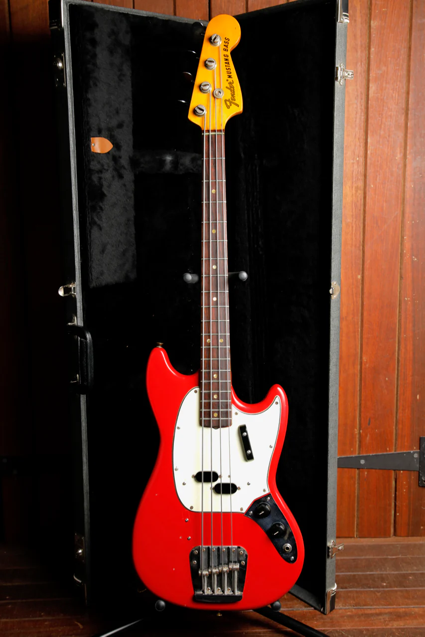 Fender Mustang Bass Guitar Torino Red Vintage 1966 Pre-Owned - Image 2
