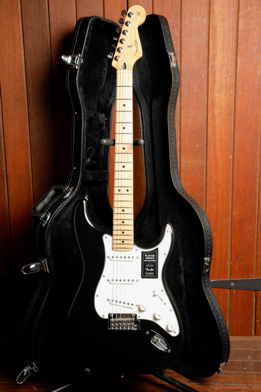 Fender Player Series Stratocaster Black Electric Guitar with Case Pre-Owned - Image 2