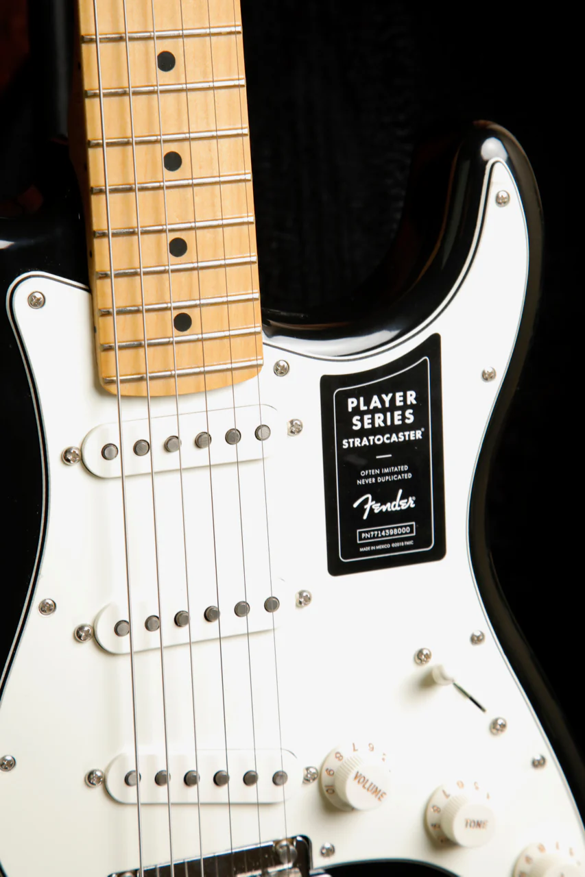 Fender Player Series Stratocaster Black Electric Guitar with Case Pre-Owned - Image 5