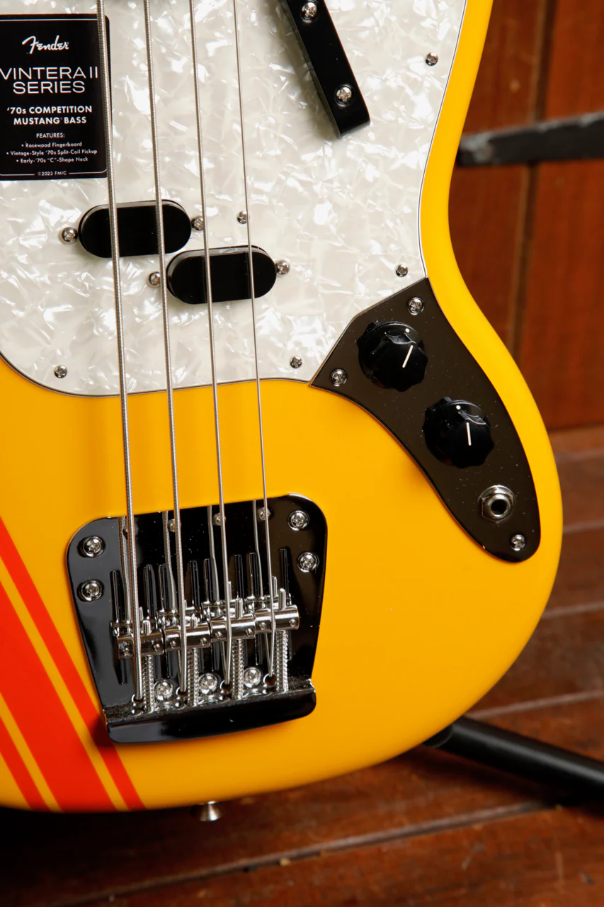 Fender Vintera II '70s Competition Mustang Bass Guitar Competition Orange - Image 7