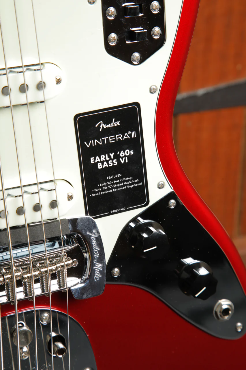 Fender Vintera III Early '60s Bass VI Candy Apple Red - Image 6