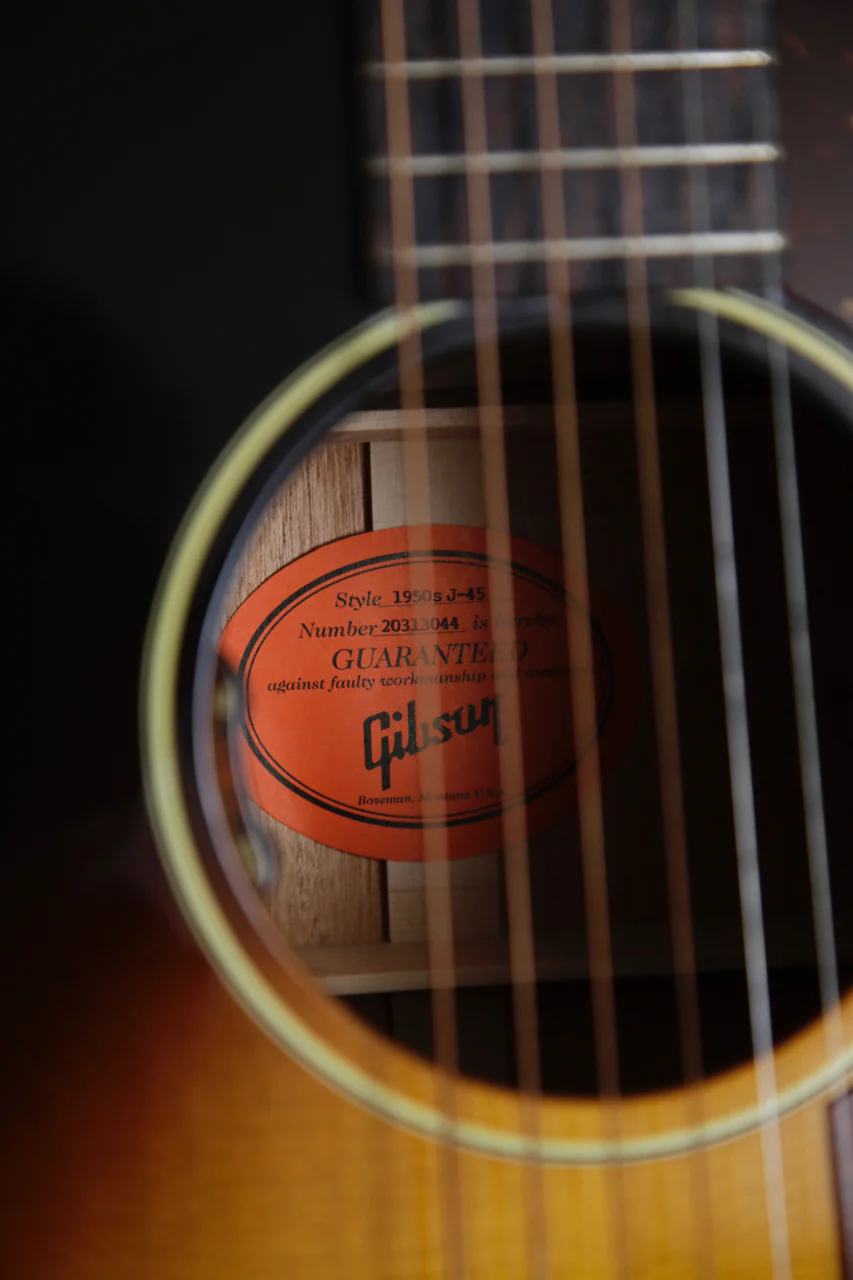 Gibson J-45 1950's Original Vintage Sunburst Acoustic-Electric Guitar - Image 5