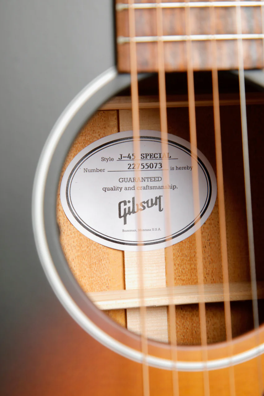 Gibson J-45 Special Satin Vintage Sunburst Acoustic-Electric Guitar - Image 7