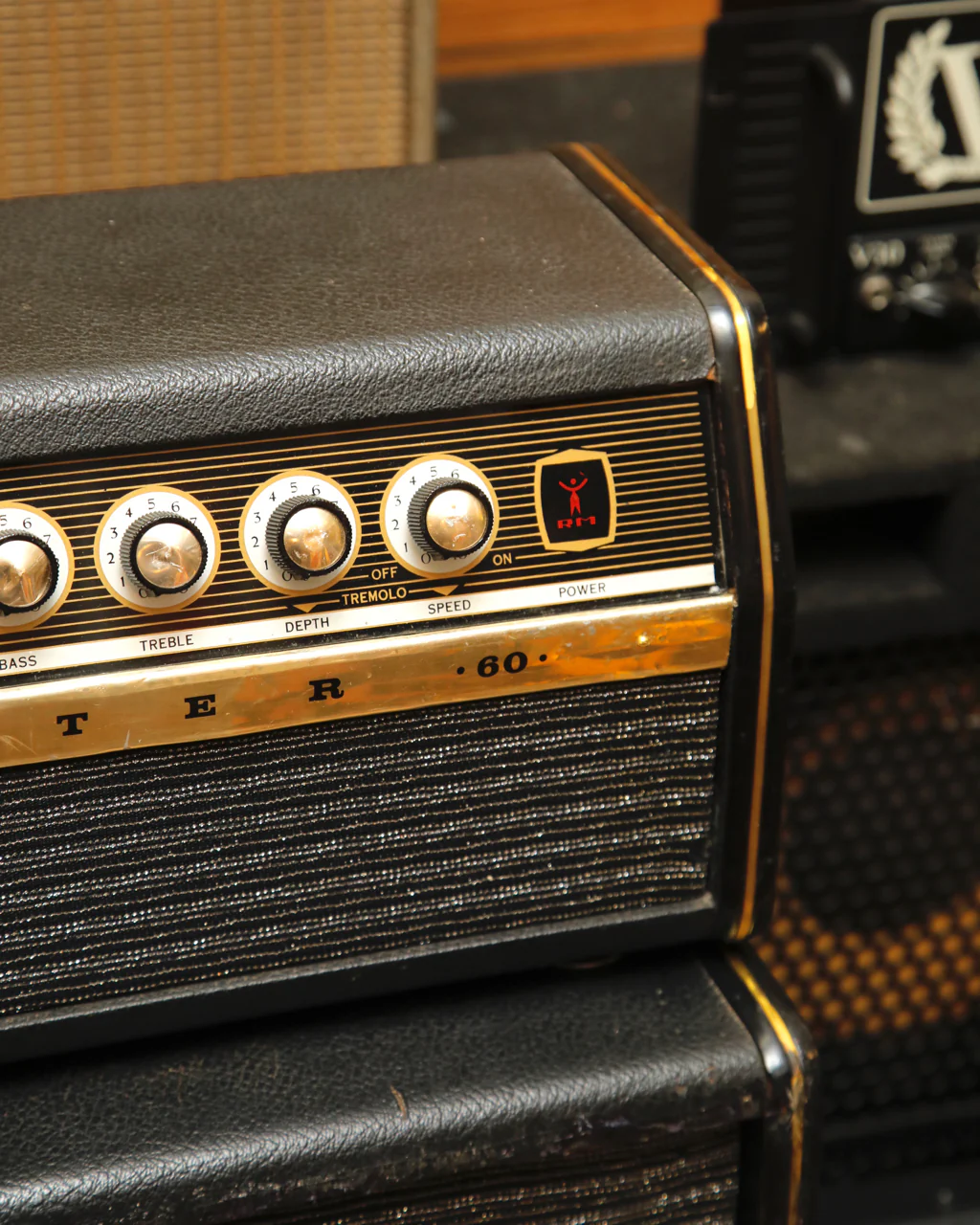 Goldentone Reverbmaster 60 Valve Guitar Amplifier Head & 4x12" Speaker Cabinet 1967 Pre-Owned - Image 6
