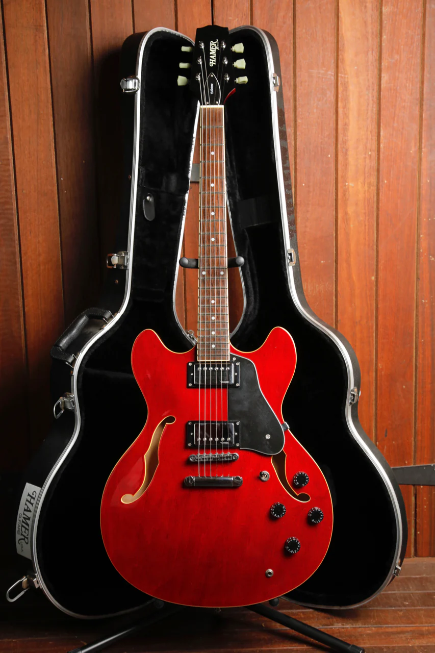 Hamer Echotone XT Semi-Hollow Cherry Red Electric Guitar Pre-Owned - Image 2